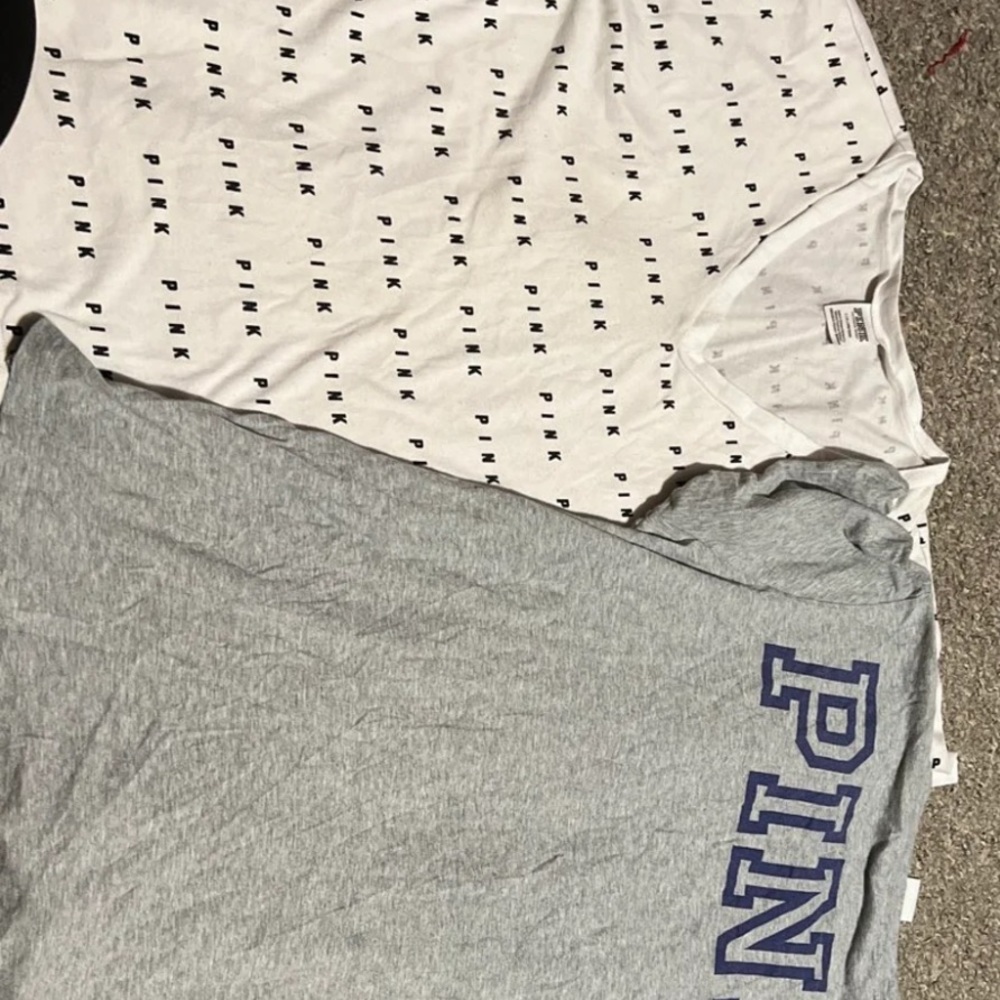 Victoria secret pink shirt bundle. Size large.